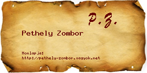 Pethely Zombor névjegykártya